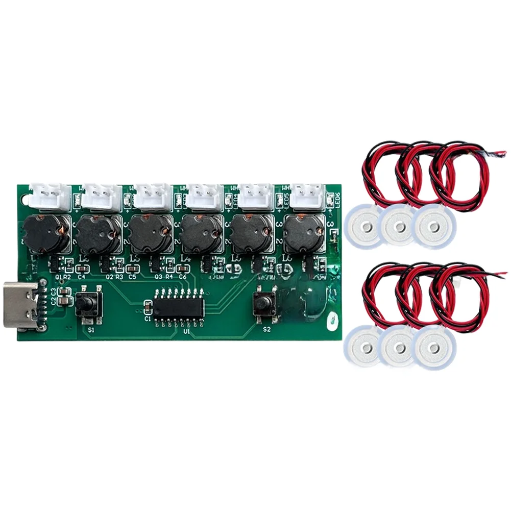 6 Hole Mist Humidifier Board USB Powered Atomizing Module With Switch For Home Hydroponics Air Quality Improvement System