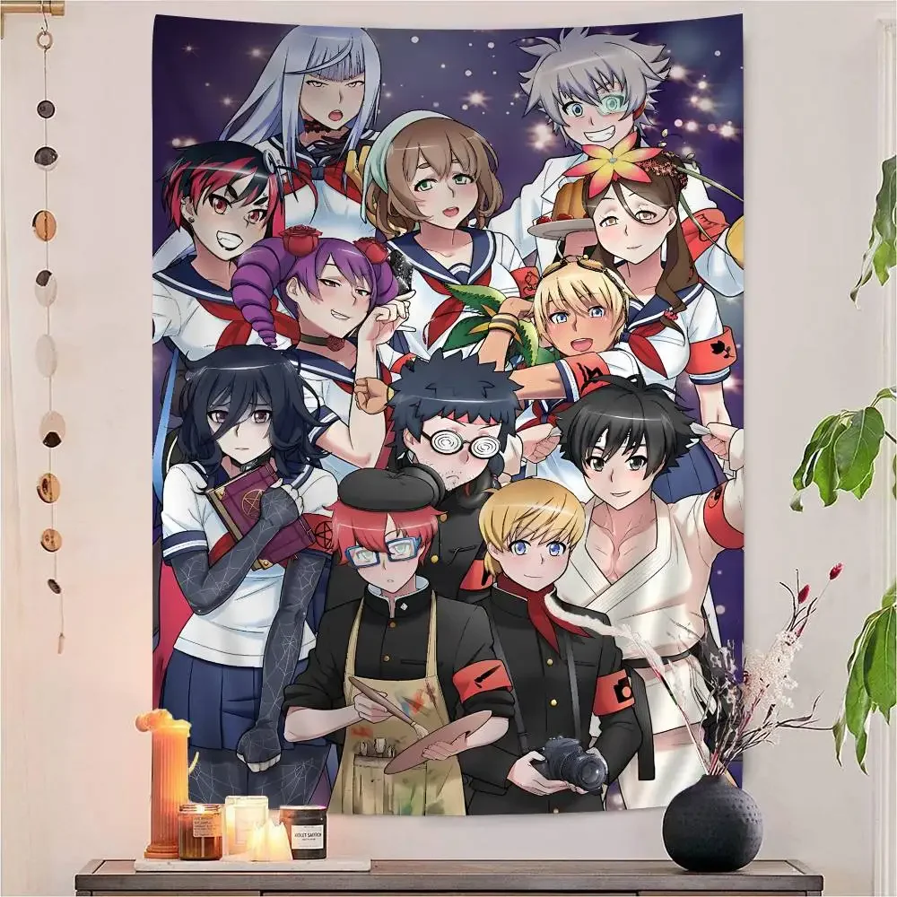 Game Yandere Simulator Printed Large Wall Tapestry Hanging Tarot Hippie Wall Rugs Dorm Home Decor