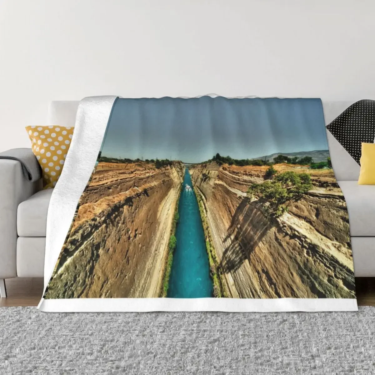 

Corinth Canal Throw Blanket Decoratives Sofa Throw Nap Plaid on the sofa Blankets