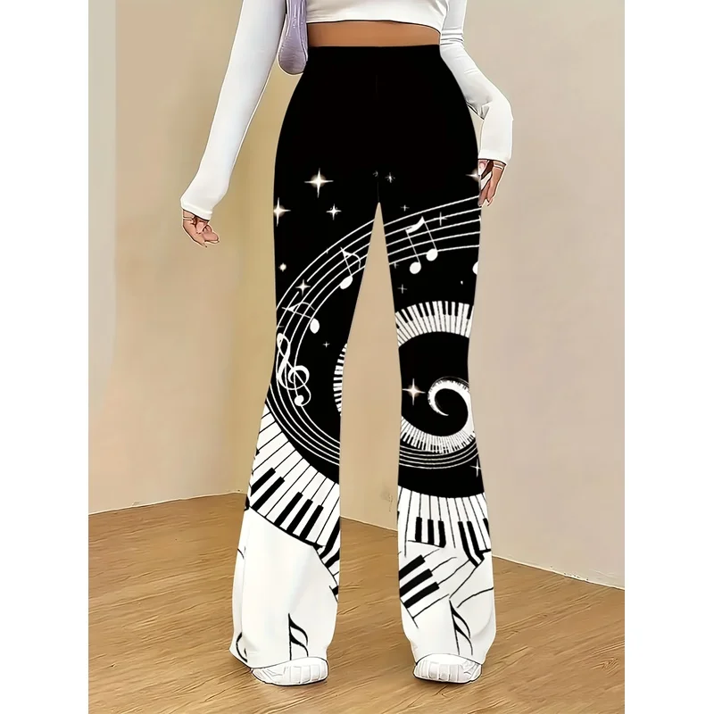 2026 Printed flared pants for teenagers aged 7-16, suitable for daily street casual wear, suitable for all seasons