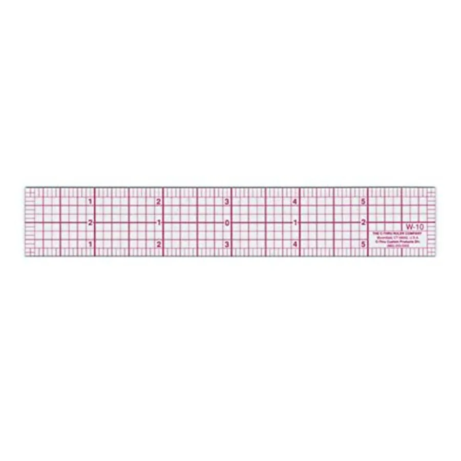 W-10 6-Inch 8ths Graph Ruler for drafting and measuring, transparent acrylic, clear color, precision-etched markings and dual-s