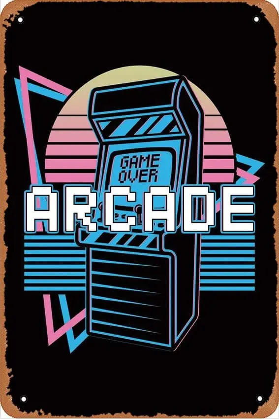 Arcade Machine Gamer Gifts Vintage decorative metal tin signs are very suitable for indoor, outdoor, clubs, restaurants, bedroom