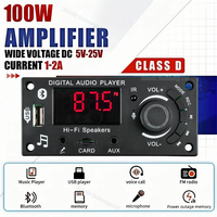 100W Amplifier Bluetooth MP3 Decoder Board 12V Car MP3 Player USB FM Recording Folder Switching Microphone Handsfree Control