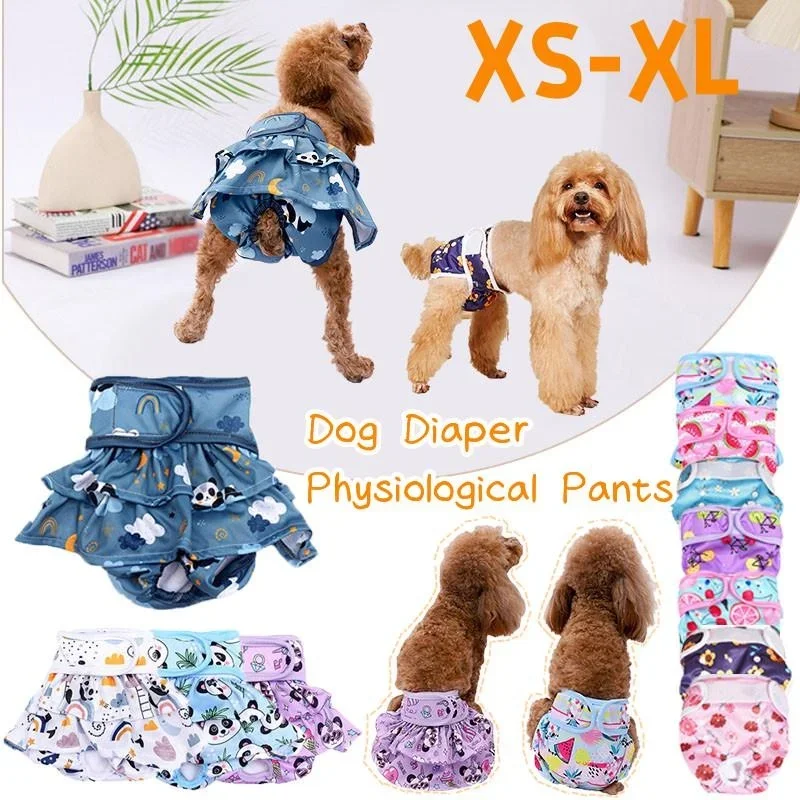 

Waterproof Pet Dog Physiological Panty, Reusable Diaper, Menstrual Underwear, Panda, Flower, Fruit Print, Newest