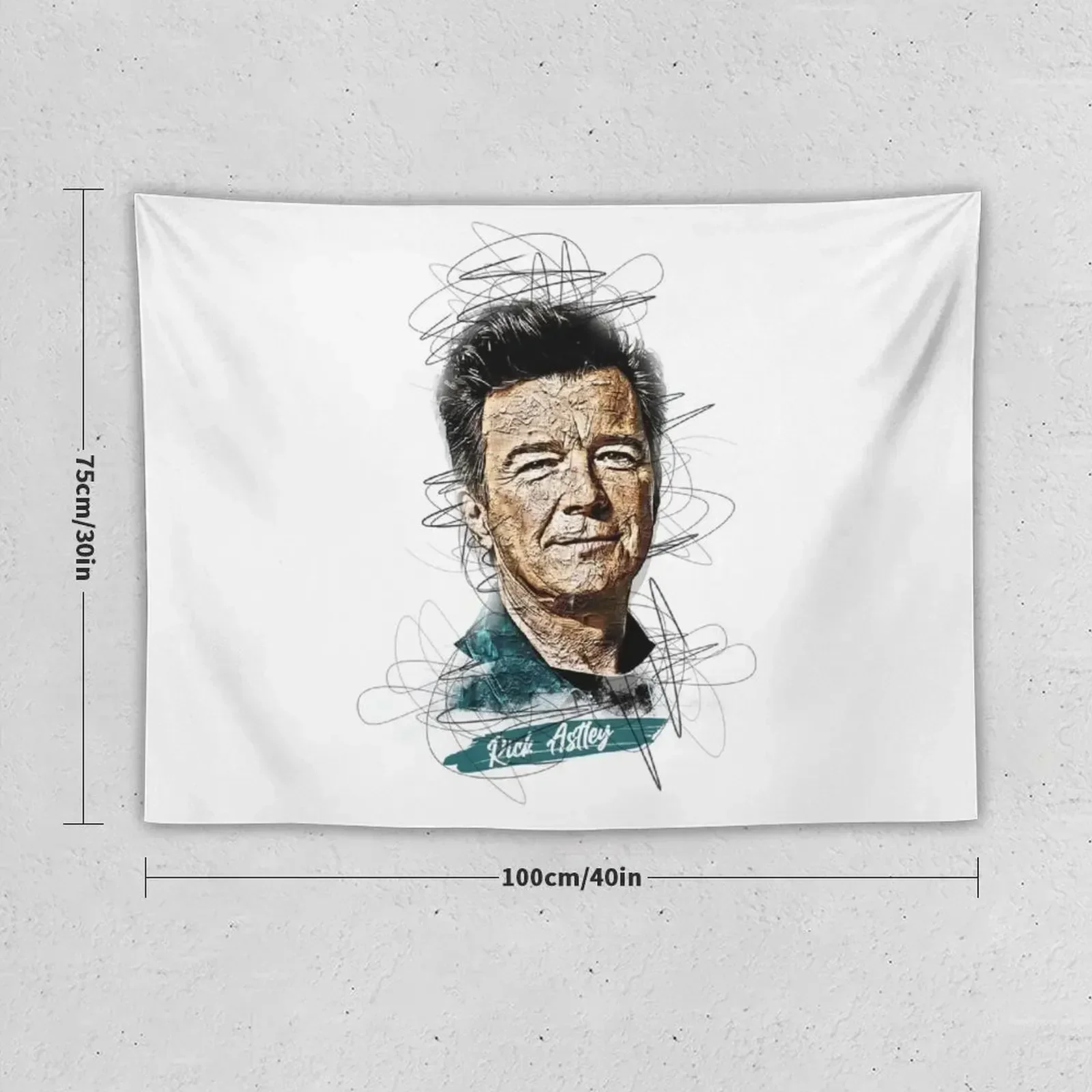 Rick Astley Shirt, Rick Astley Abstract Sketch Art Tapestry Wall Hanging Wall Wall Art Tapestry