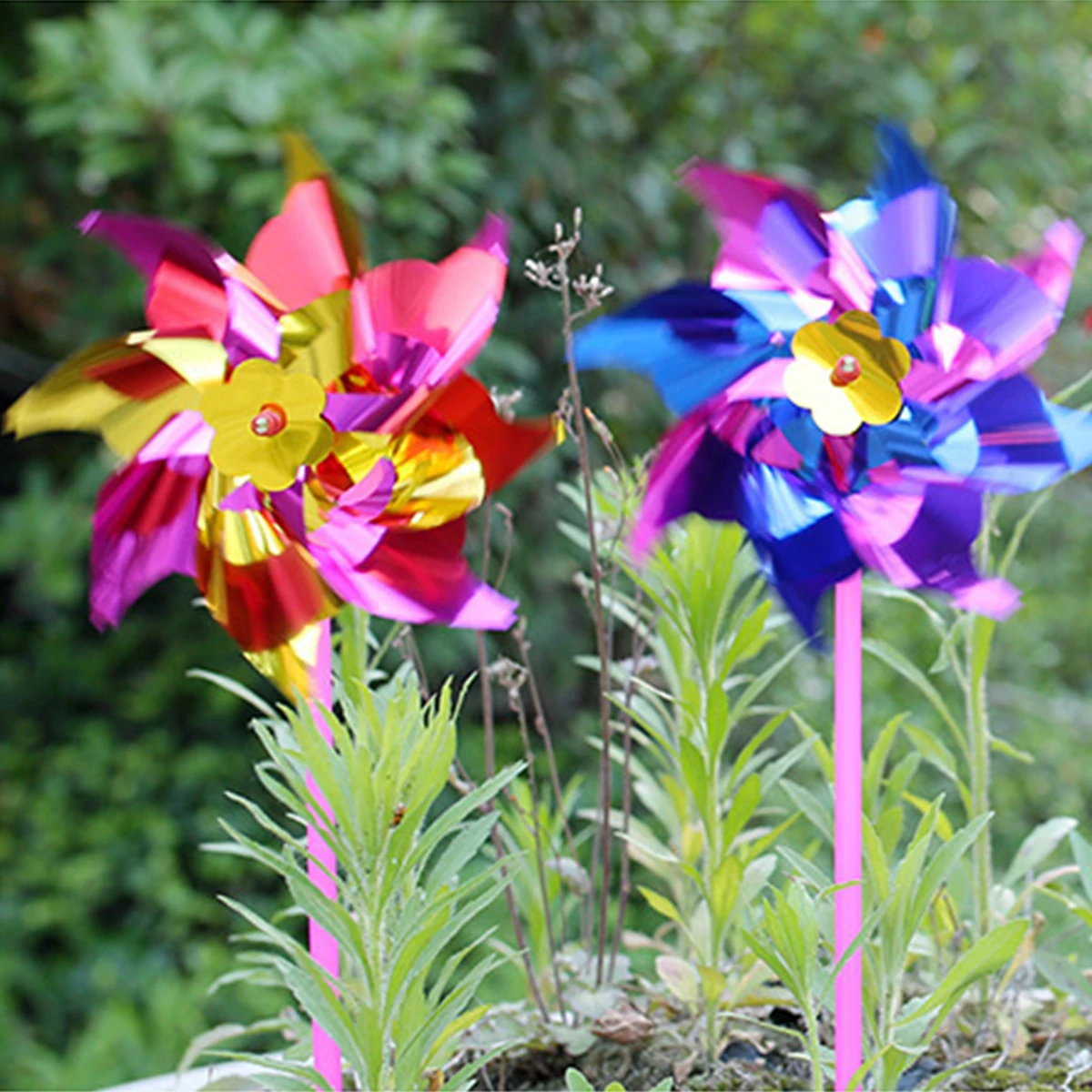 

50/100-Piece Plastic Windmill Wind Spinners Delightful Kids' Playthings & Ornamental Accents for Yards Gardens and Celebrations
