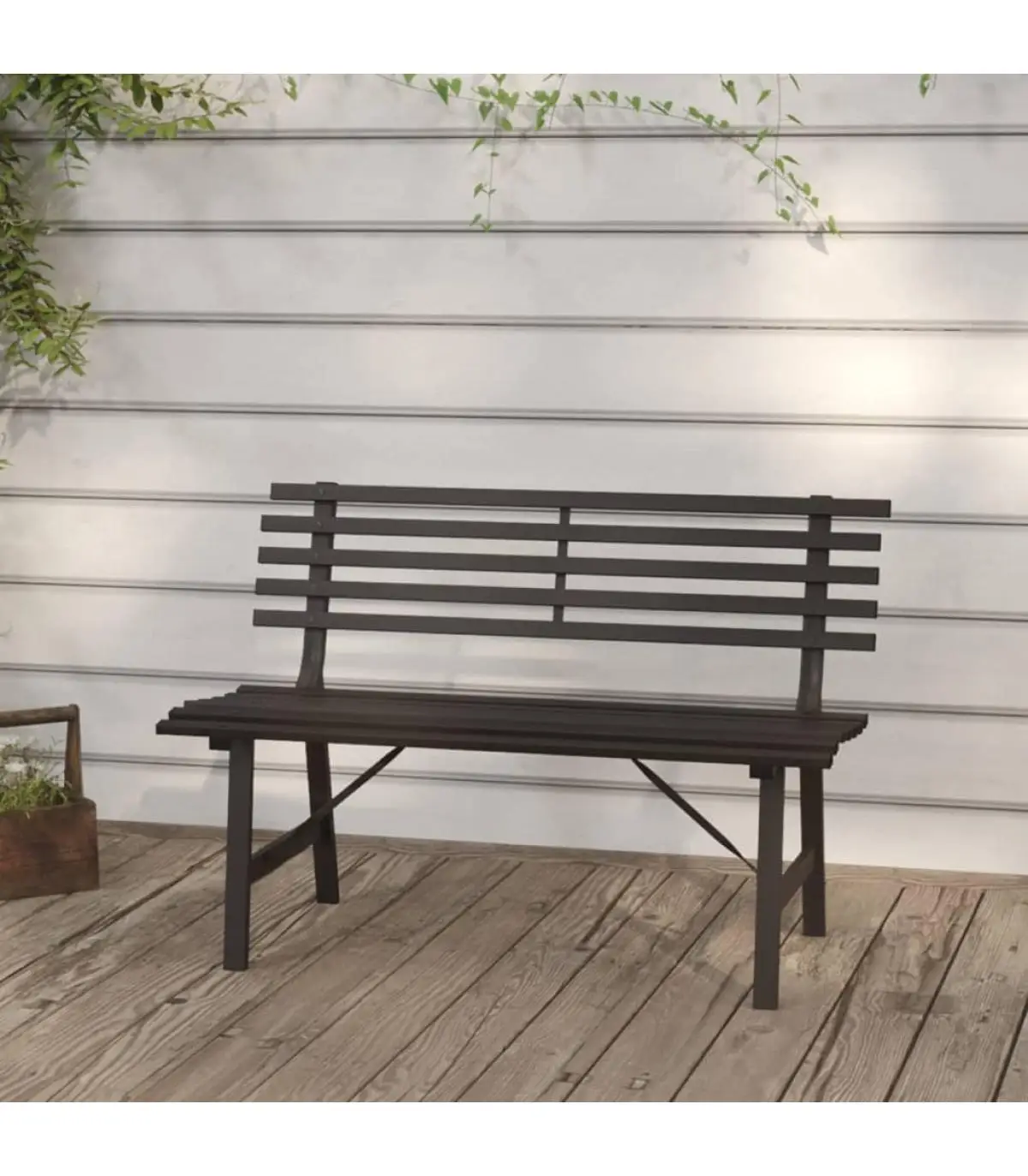 Garden benches garden bench 110 cm black steel