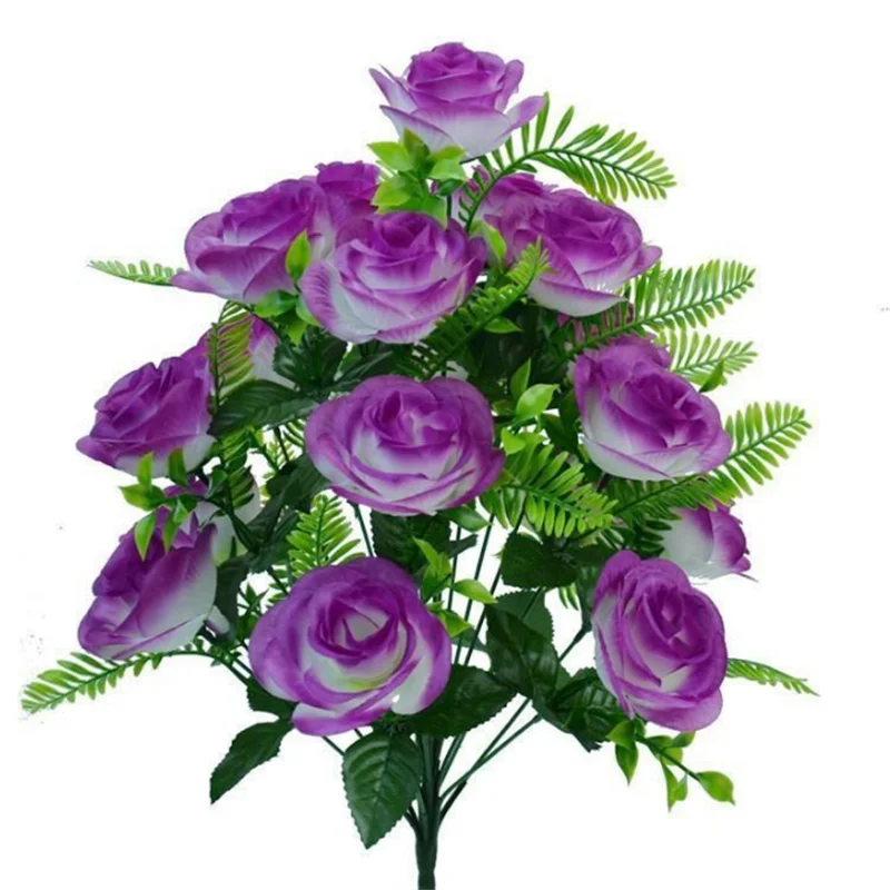 مقلد روز تشكيلة زهور وهمية جديدة 18 رئيس حديقة روز زهرة الحرير باقة واحدة الجنية الخوخ الورد