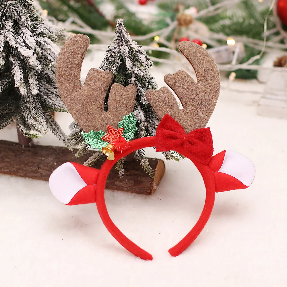 Christmas Headband Decorations for Children, Reindeer Headwear, Hair Band, Costume Party, New Yearme Party New Year Navidad 2024