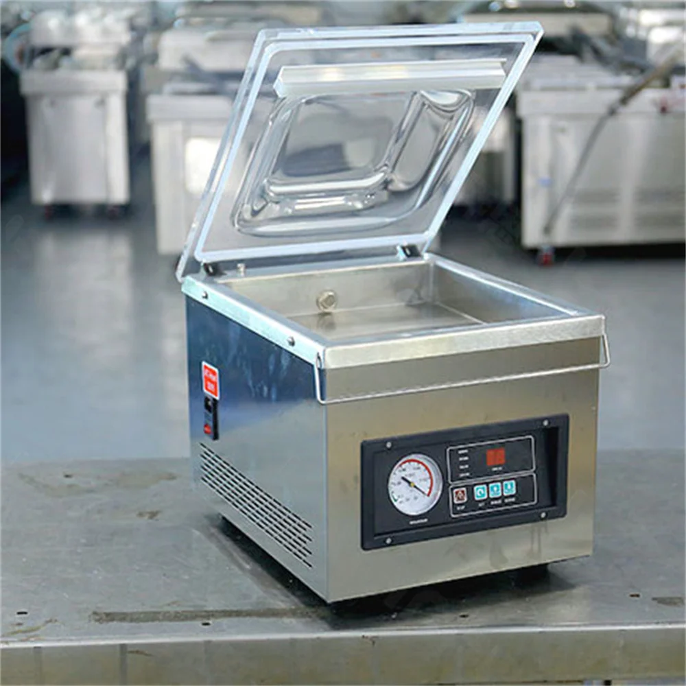 DZ-260 Stainless Steel Food Pork Vacuum Sealer Bags Sealing and Packaging Machine Food Pack Desktop Seal Vacuum Machine