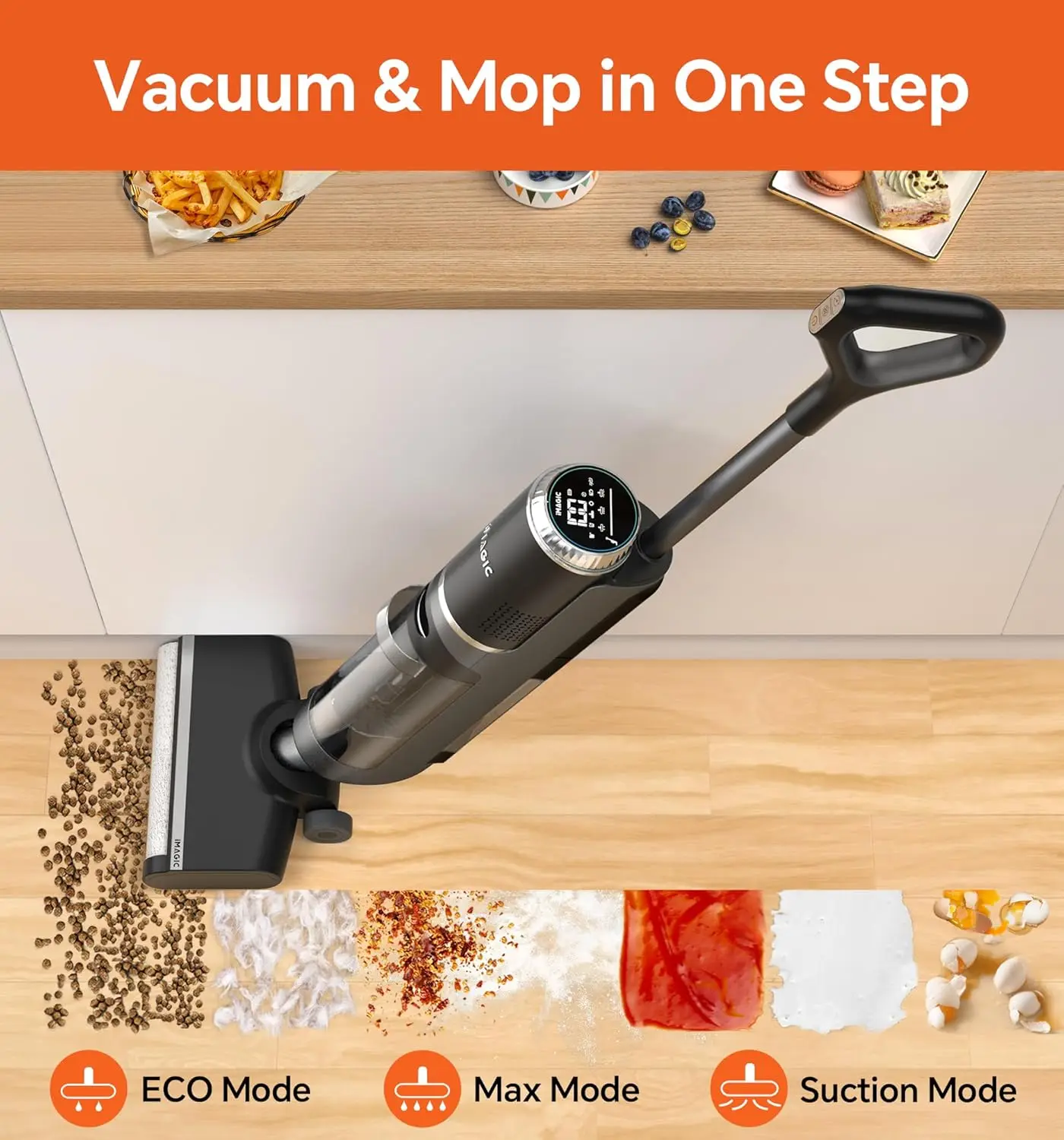 Imagic M3 Wet Dry Vacuum Cleaner, Cordless Vacuum Mop All In One For Hard Floors, Lightweight Floor Cleaner For Sticky Messes