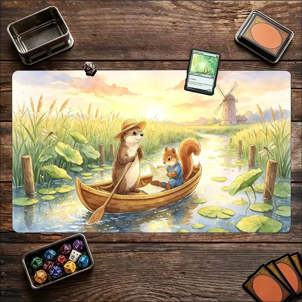 XXL Playmat Gaming Mat Oversized Magic Cat Star Print Anti-Slip Mouse Pad for Card Battles Tabletop Play Ideal Companion