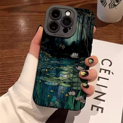 For Poco F6 Case Water Lily & Lotus Leaf Phone Case for Xiaomi Poco F5 X3 X5 X6 M6 Pro Mi 14T 13T 12T 14 13 12 11 Lite 5G Cover