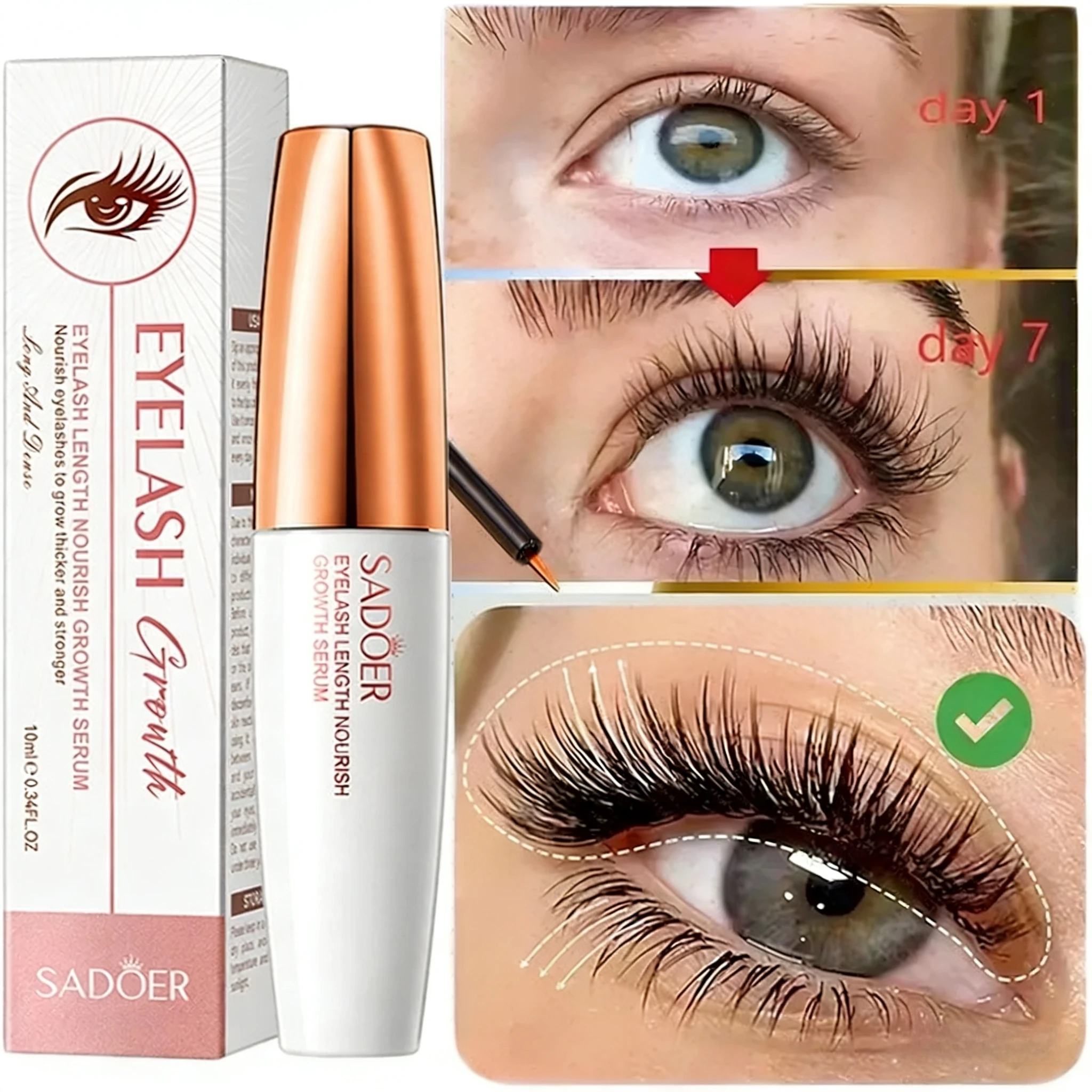 

Fast Eyelash Growth Serum Natural Eyelashes Enhancer Longer Thicker Eyebrows Lift Essence Fuller Lashes Eye Care Korean Cosmetic