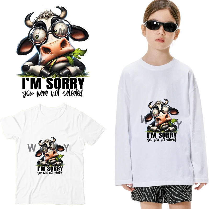 Fun and funny cows Iron on Patches for Clothes Transfer DTF Transfers Ready to Press Patch Shirts Heat transfer stickers