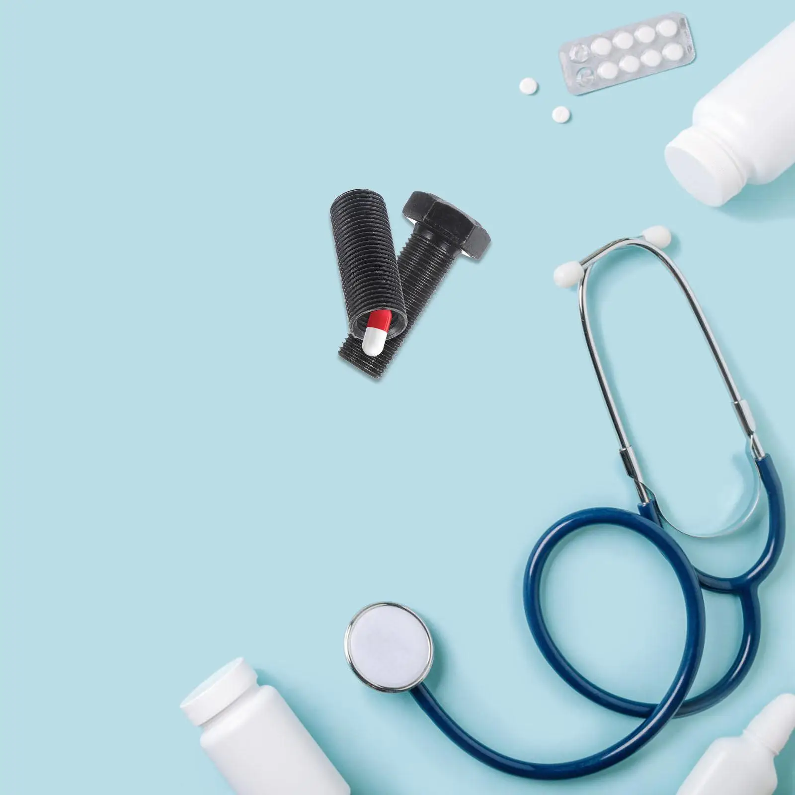 Car Camouflage Storage Box Travel Batteries Metal Bolt Shaped Hiding Container