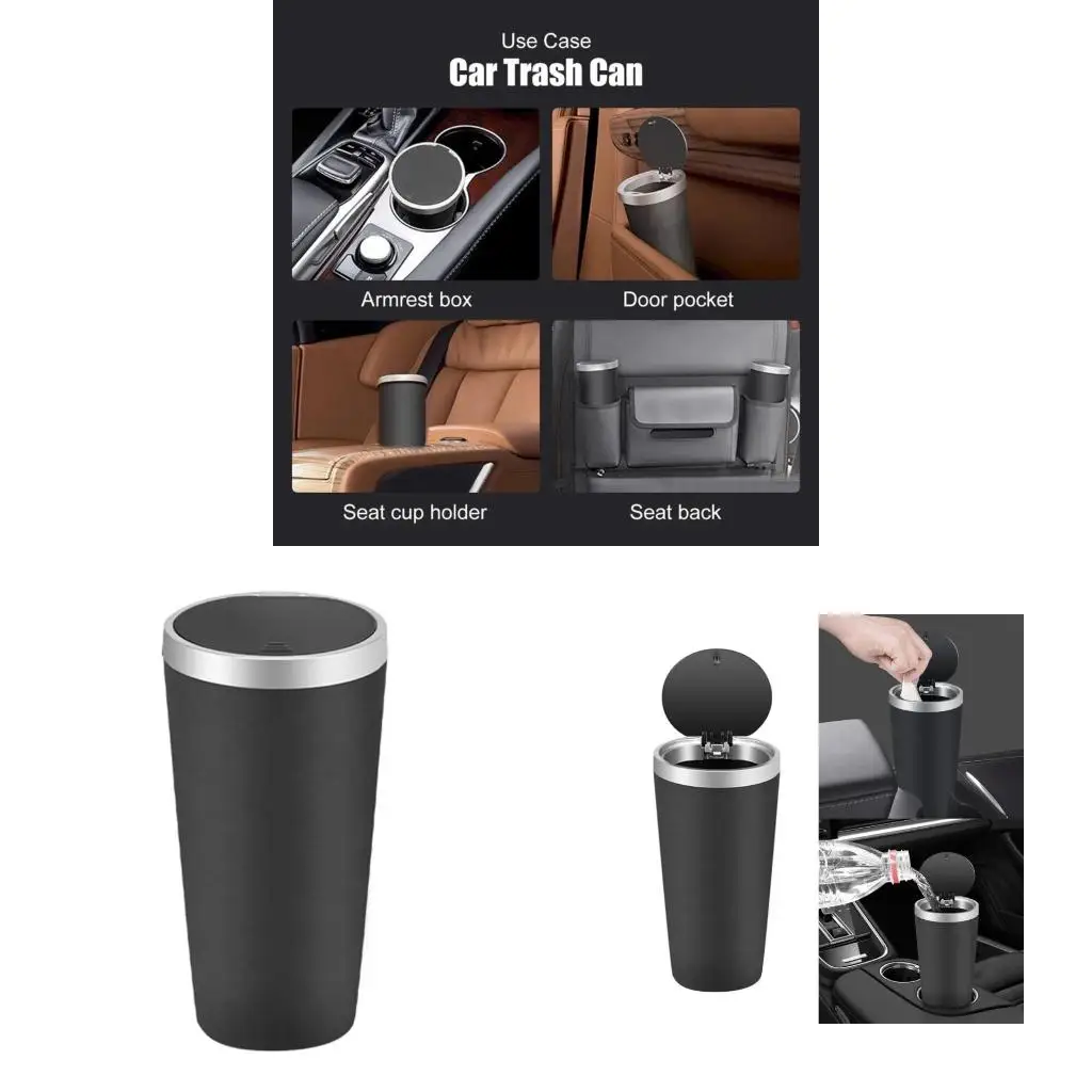  Mini Trash Can Cup Holder Container Trash Bin Leakproof Odor Blocking Waterproof