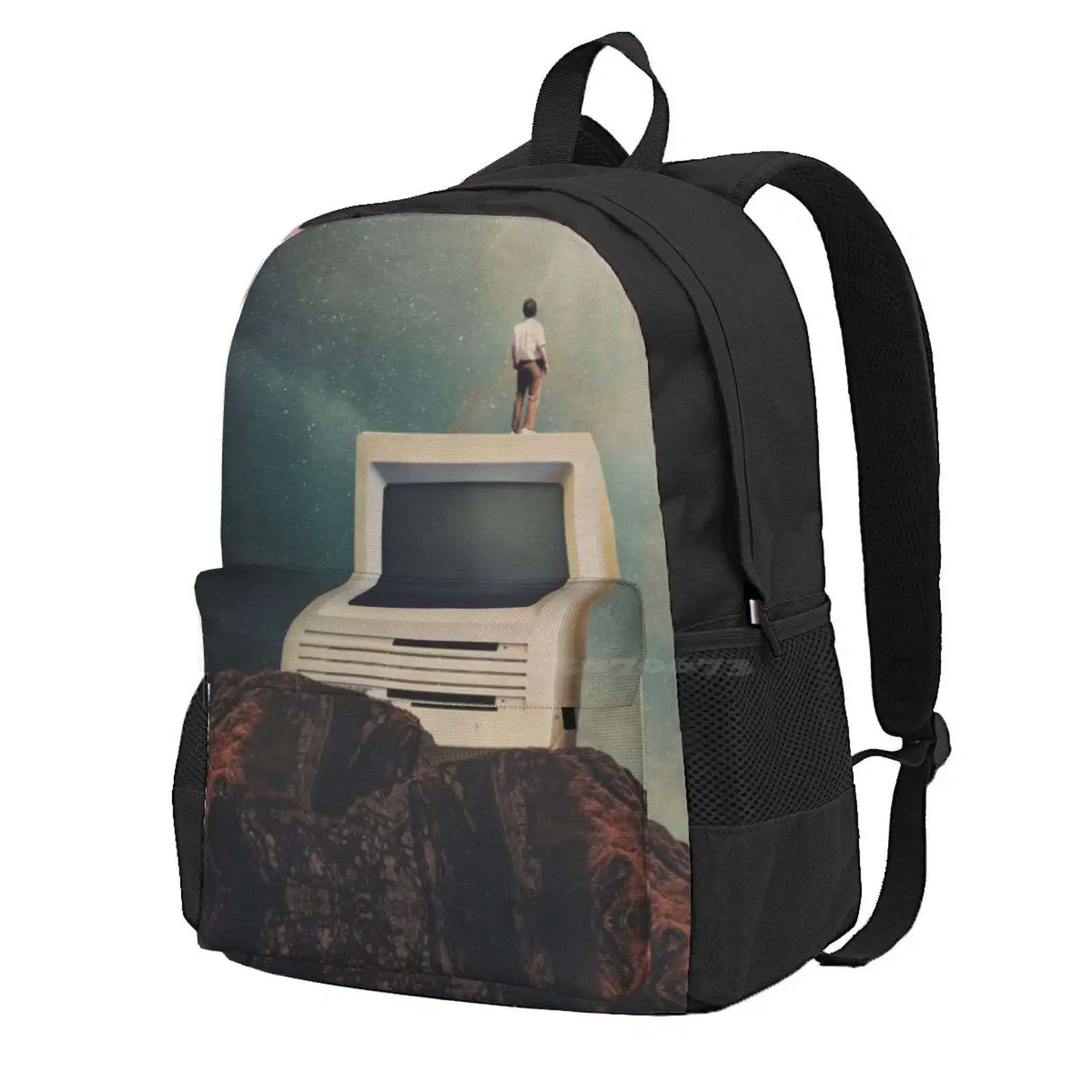 We Are Going To Escape Hot Sale Schoolbag Backpack Fashion Bags Frank Moth Vintage Pop Art Retrofuture Surrealism Graphic