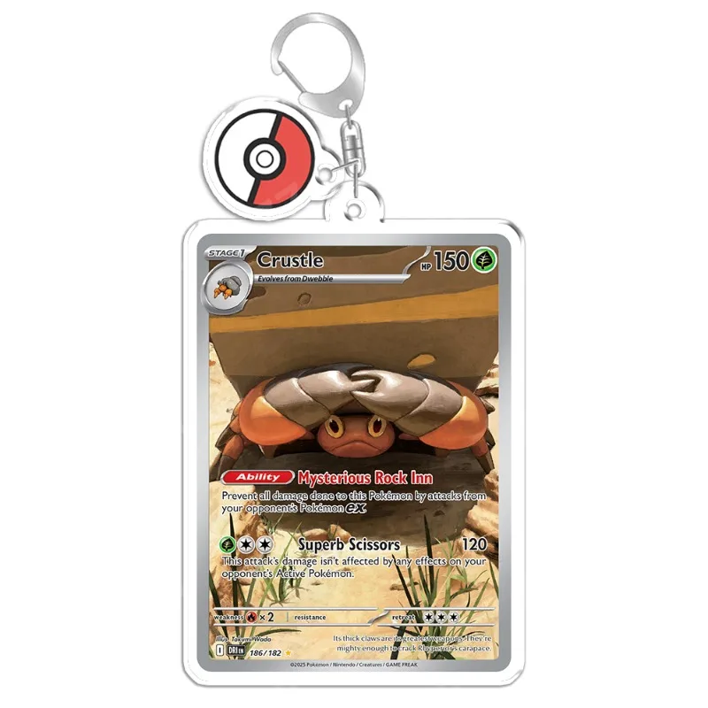 Keychain Bag Charms for Pokemon Roserade Shaymin Crustle Spidops Hydrapple Rapidash TyphlosionPTCG Anime Game Collection DIY Toy view 5