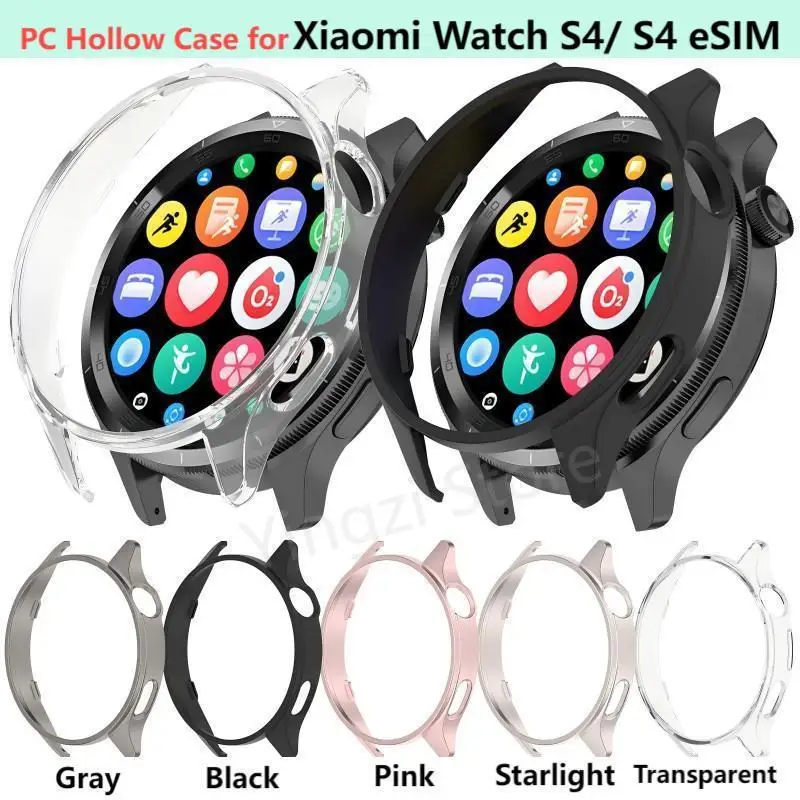 PC Hollow Case For Xiaomi Watch S4 Watch S4 eSIM Smart Watch Protector Hard PC Shockproof Bumper Xiaomi Watch S 4 ESIM Cover