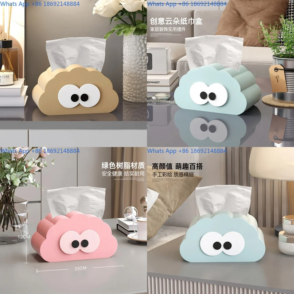 Creative Cloud Tissue Box Cartoon Napkin Holder Dopamine Aesthetic Unique Gift for Dining Room Birthday Decor