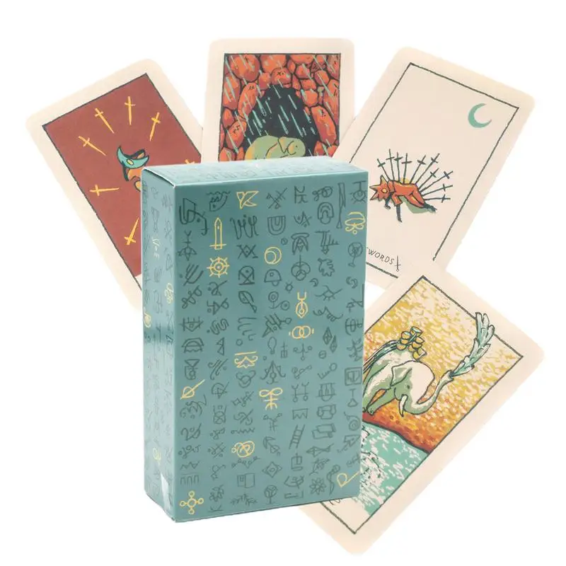 1Box Oracle Cards Green Glyphs Tarot Cards Board Game English Version Standard Tarot Decks for Witch Gift Party Favors Gathering