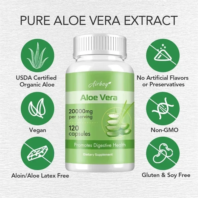Aloe Vera - Helps Relieve Constipation Colon Cleansing and Detoxification Burns Fat and Manages Weight Metabolism