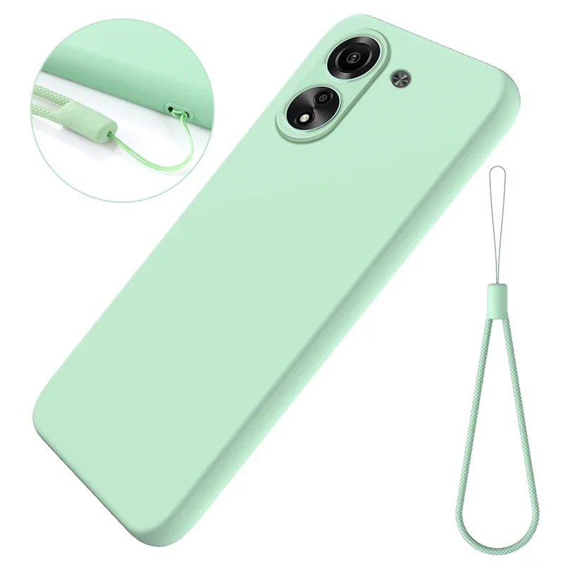 

For Xiaomi Redmi 13C 4G Case Soft Premium Liquid Silicone Cover with Flocking inside for POCO C65 with Strap