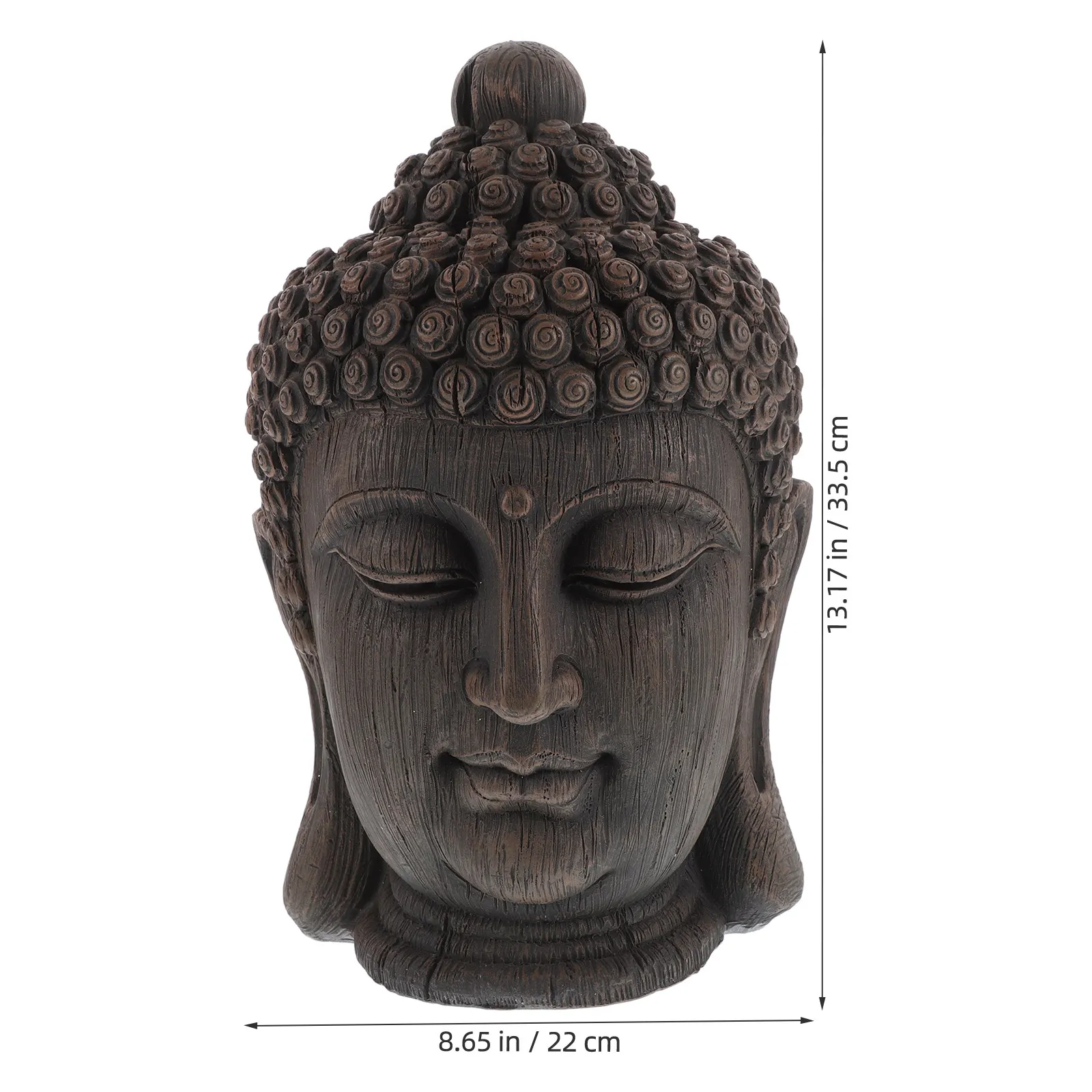 Resin Buddha Statue Southeast Asian Style Faux Bronze Finish Tranquil Meditating Pose Spiritual Decor for Shelf Desktop Garden