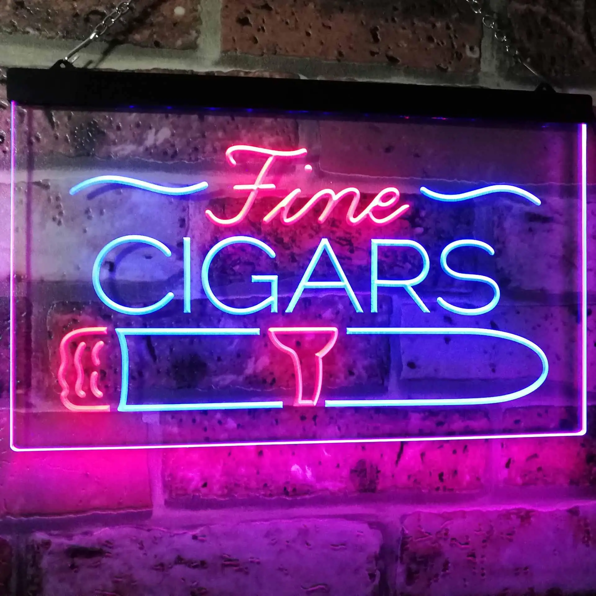 Fine CIGARS Dual Color Led Neon Sign st6-i2510