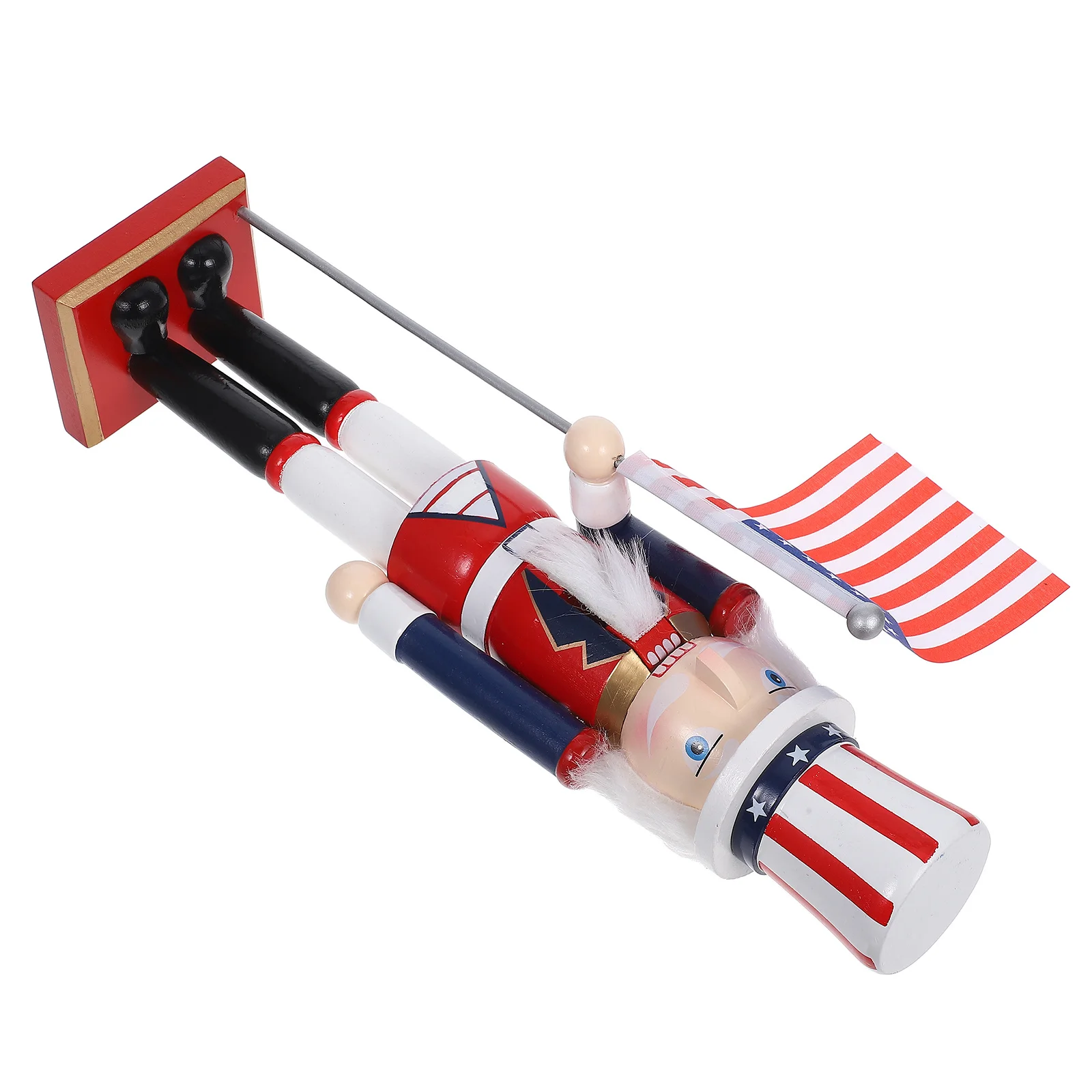 

Nutcracker Soldier Statue 38cm Wooden Usa Flag American Nutcracker Traditional Christmas Decor for Shelves Tables Centerpiece