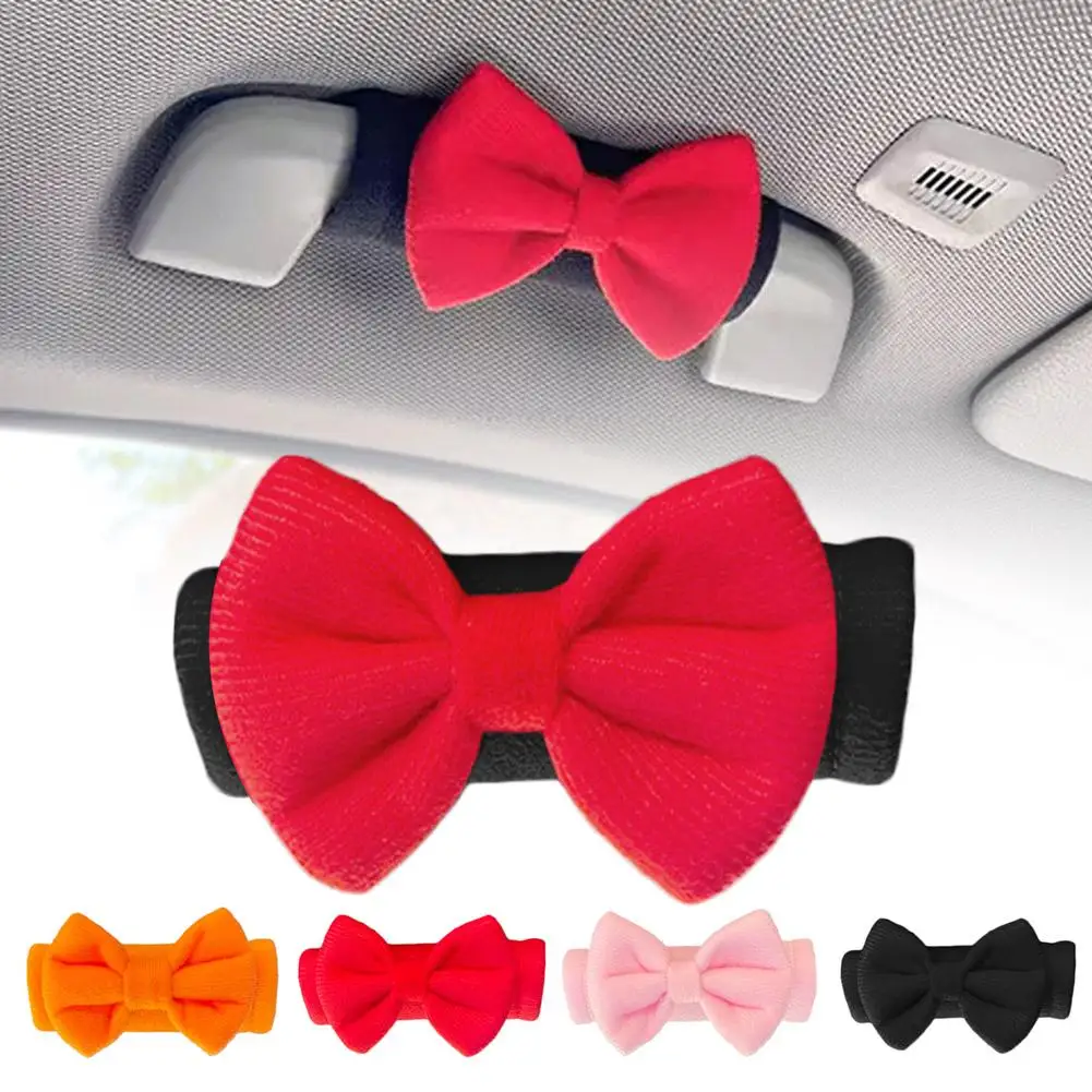 

Защитный чехол для ручки на крыше автомобиля, милый декор для авто, противоскользящий дизайн, пять цветов, чехол для ручки на крыше с бантом-бабочкой