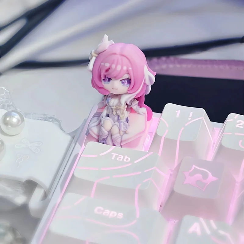 Honkai Impact 3 Game Keyboard Keycaps Mechanical Magnetic Switches Custom Keyboard Accessories Cross Switch Anime Keycap Elysia