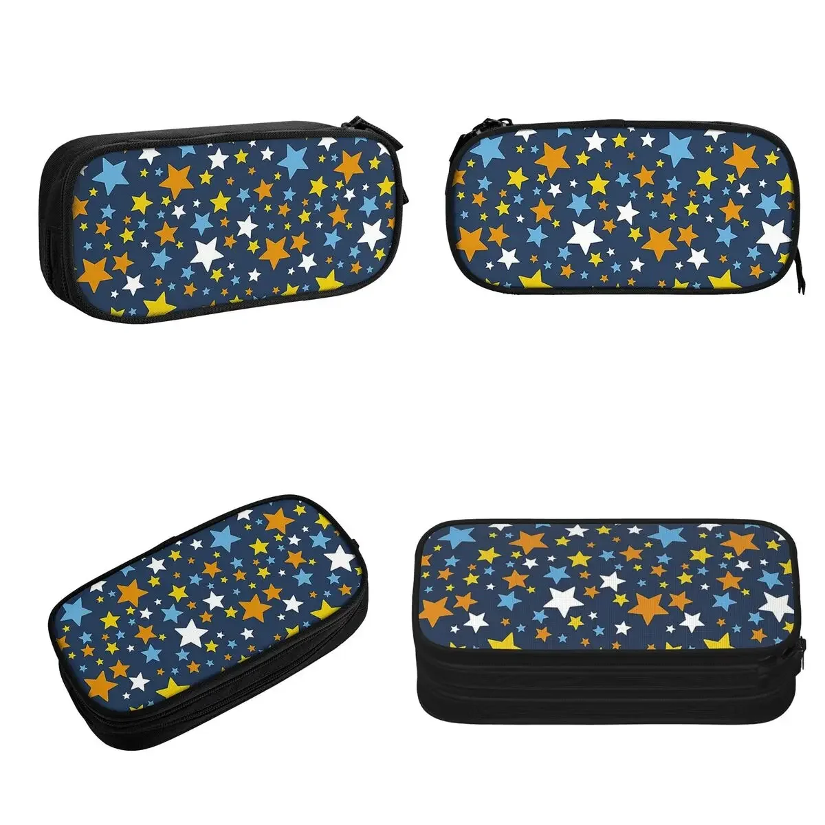 Aroace Stars Pencil Cases Big Capacity Pen Bags Pen Box Pencil Pouch For Boys Girls Students Stationery School Office