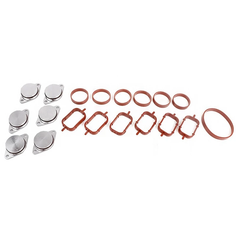 6 X 33Mm Crude Oil Swirl Flap Blanks Replacement Bungs With Intake Manifold Gasket For -BMW E46 E60 E90 320D 330D 520D