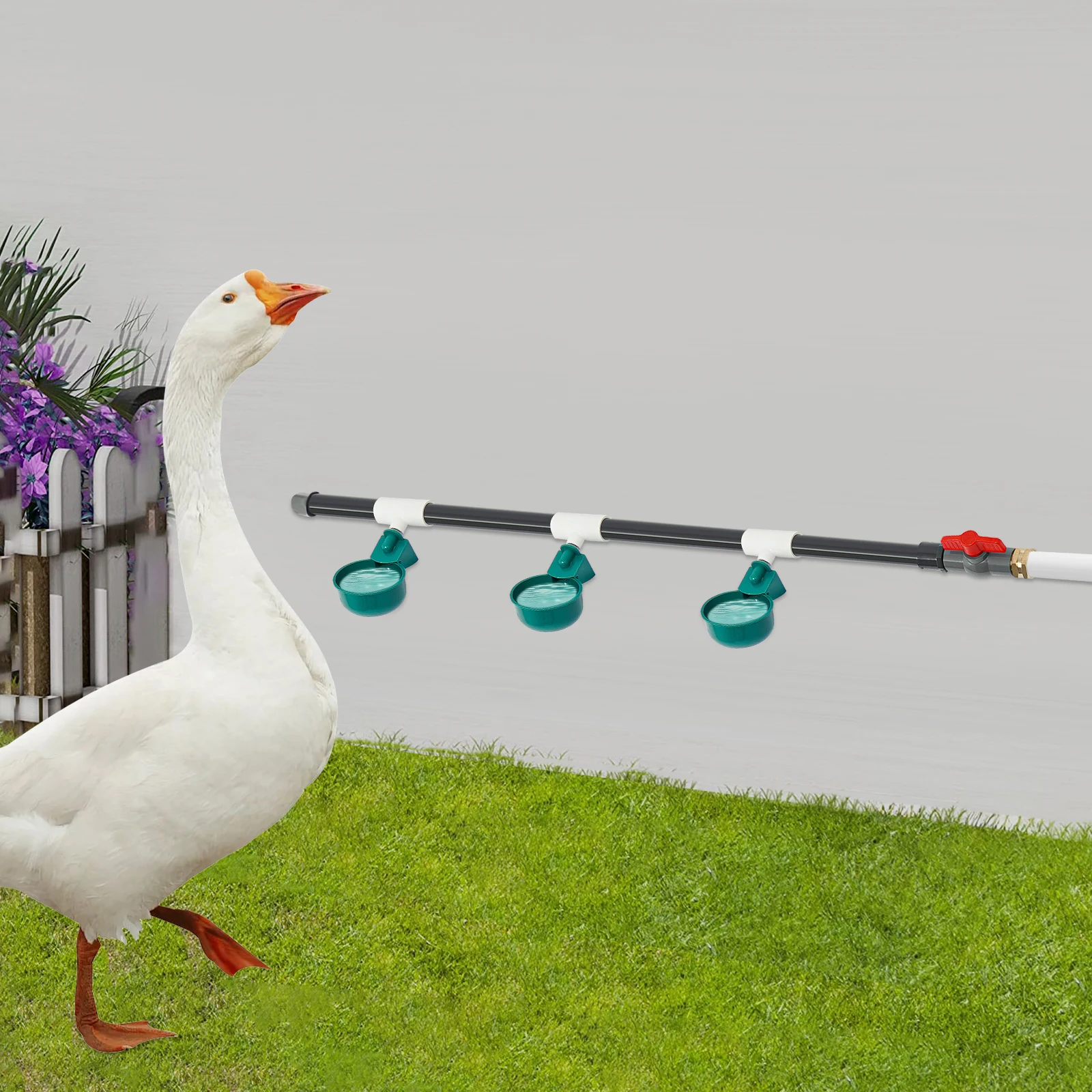 شرب الدجاج الأوتوماتيكي 9 أوعية صمام تعويم سقي الدواجن ونظام الشرب مع مقاوم للتسرب لمزرعة الدواجن