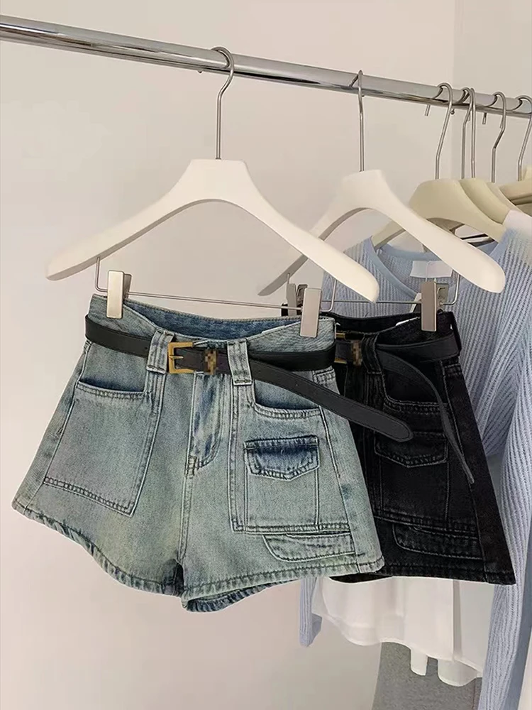 Summer 2025 New Design High Waist Loose Women's Denim Shorts Multi-Pocket A- Line Casual Comfortable Fashion Shorts