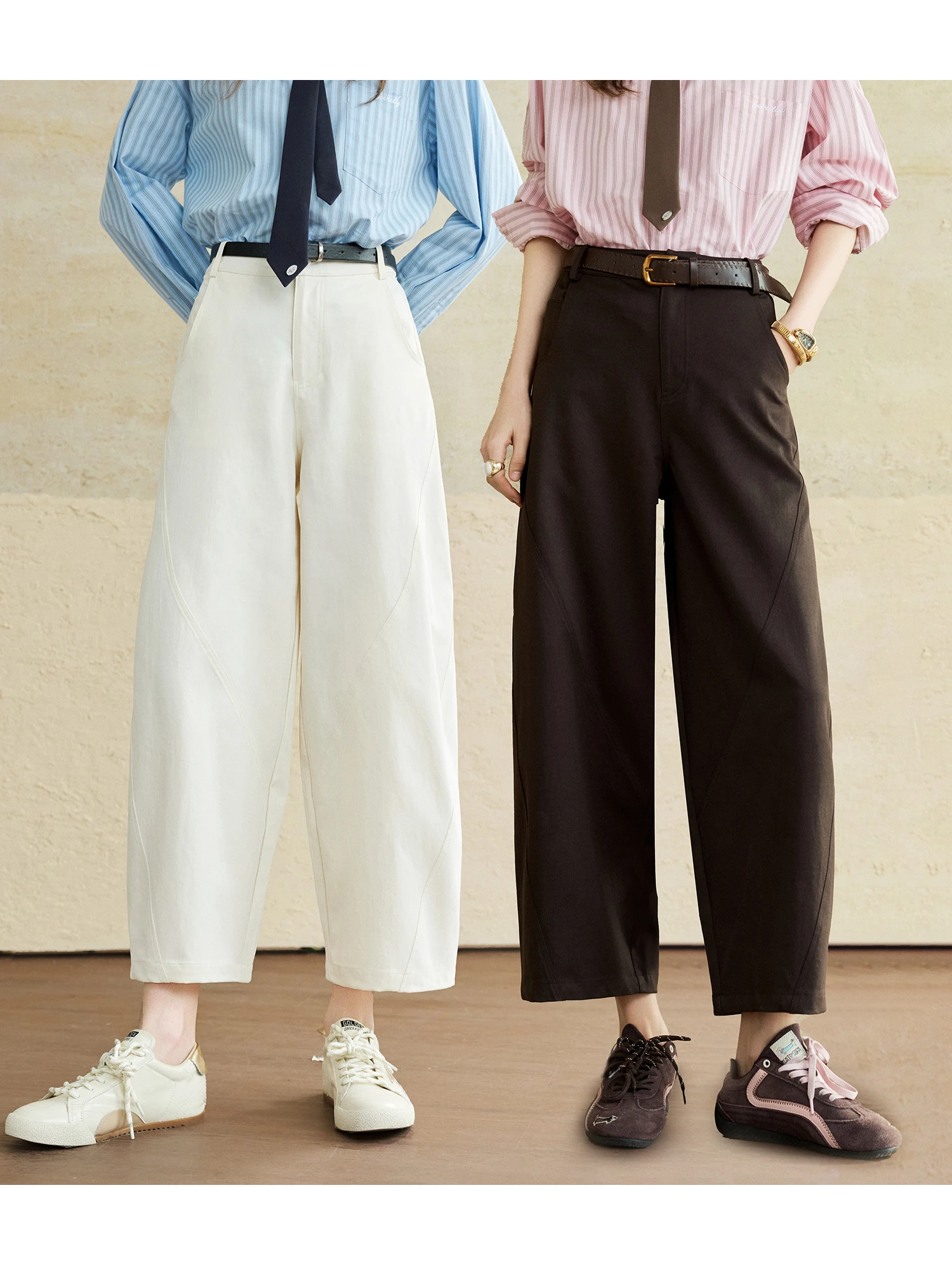 

Женские повседневные широкие брюки-баллоны на весну, свободного кроя, удобные, с молнией на талии, из полиэстера