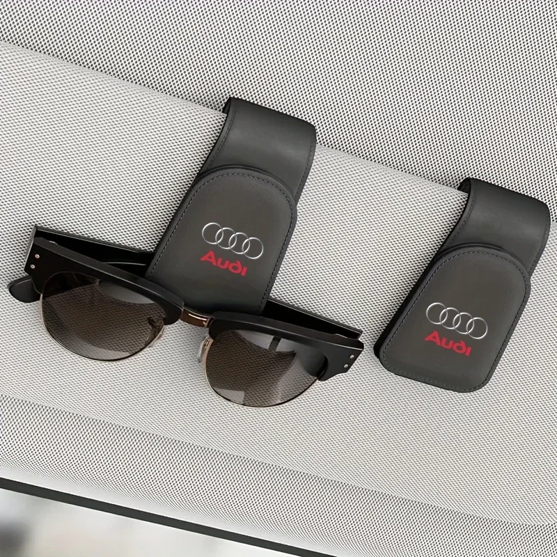 

Car Glasses Leather Eyeglasses Clip For Audi A4 A3 A5 A6 A7 A8 Q3 Q5 Q7 Q8 B5 B6 B7 B8 B9 Q7 8P 8V 8L