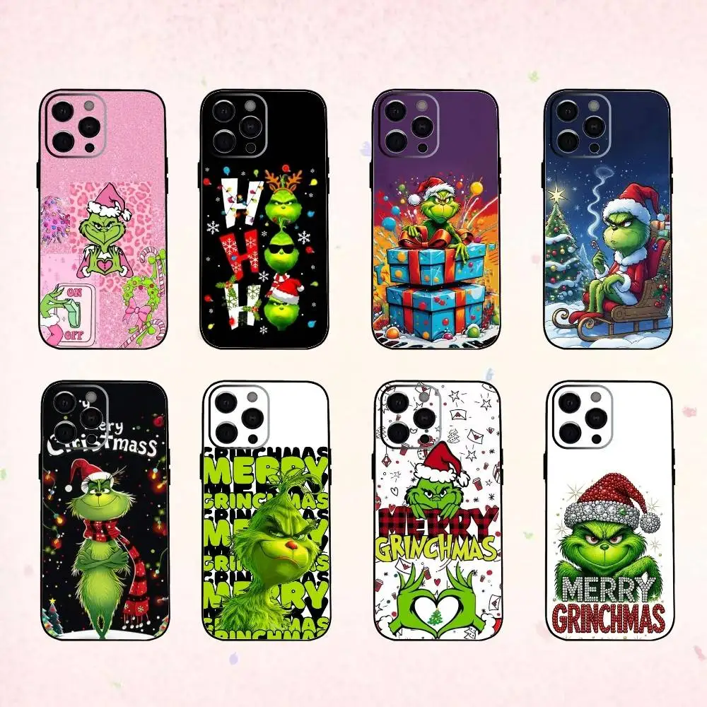 C-Christmas G-Green M-Monsters جراب هاتف سيليكون ناعم لهاتف آيفون 17 16 15 14 13 12 11 X XR Plus Pro Max Plus #1