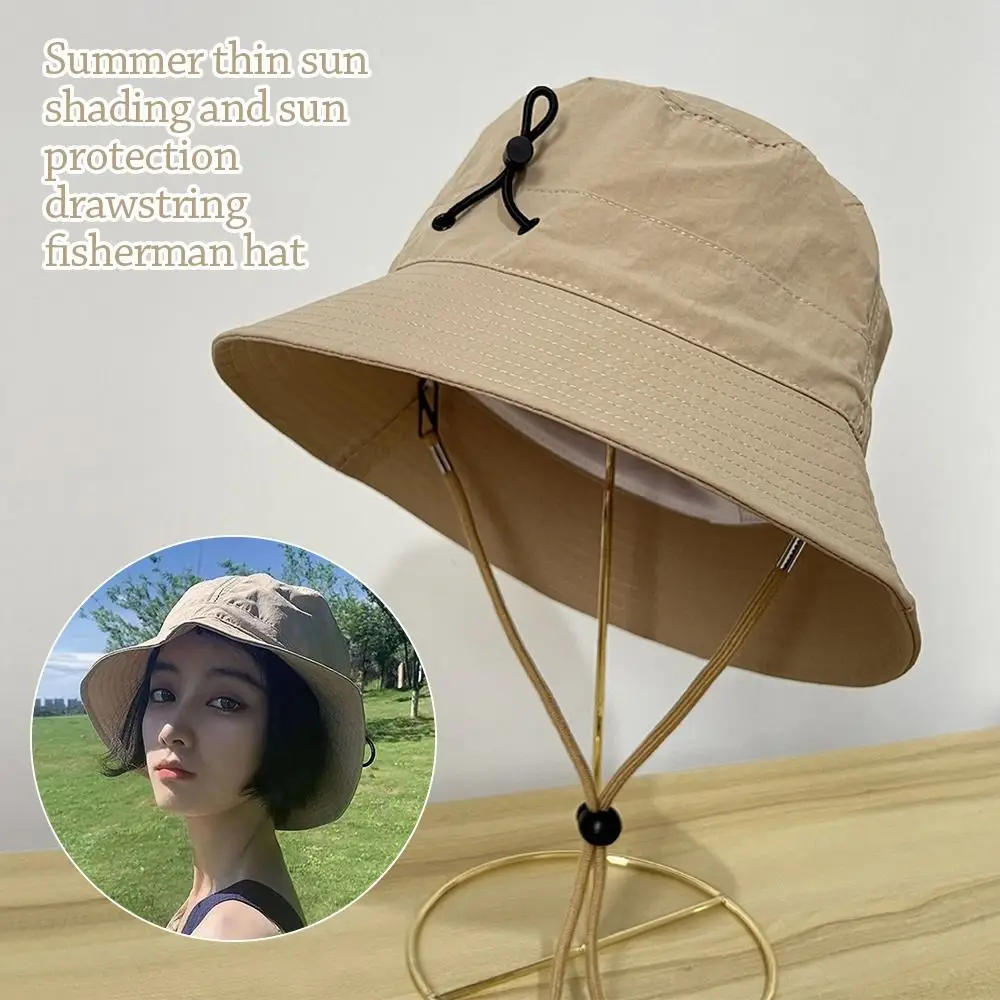 Summer Wide Brim Bucket Hat Sun Protection Quick-dry Panama Hat Breathable Portable Fisherman Cap Camping Hiking