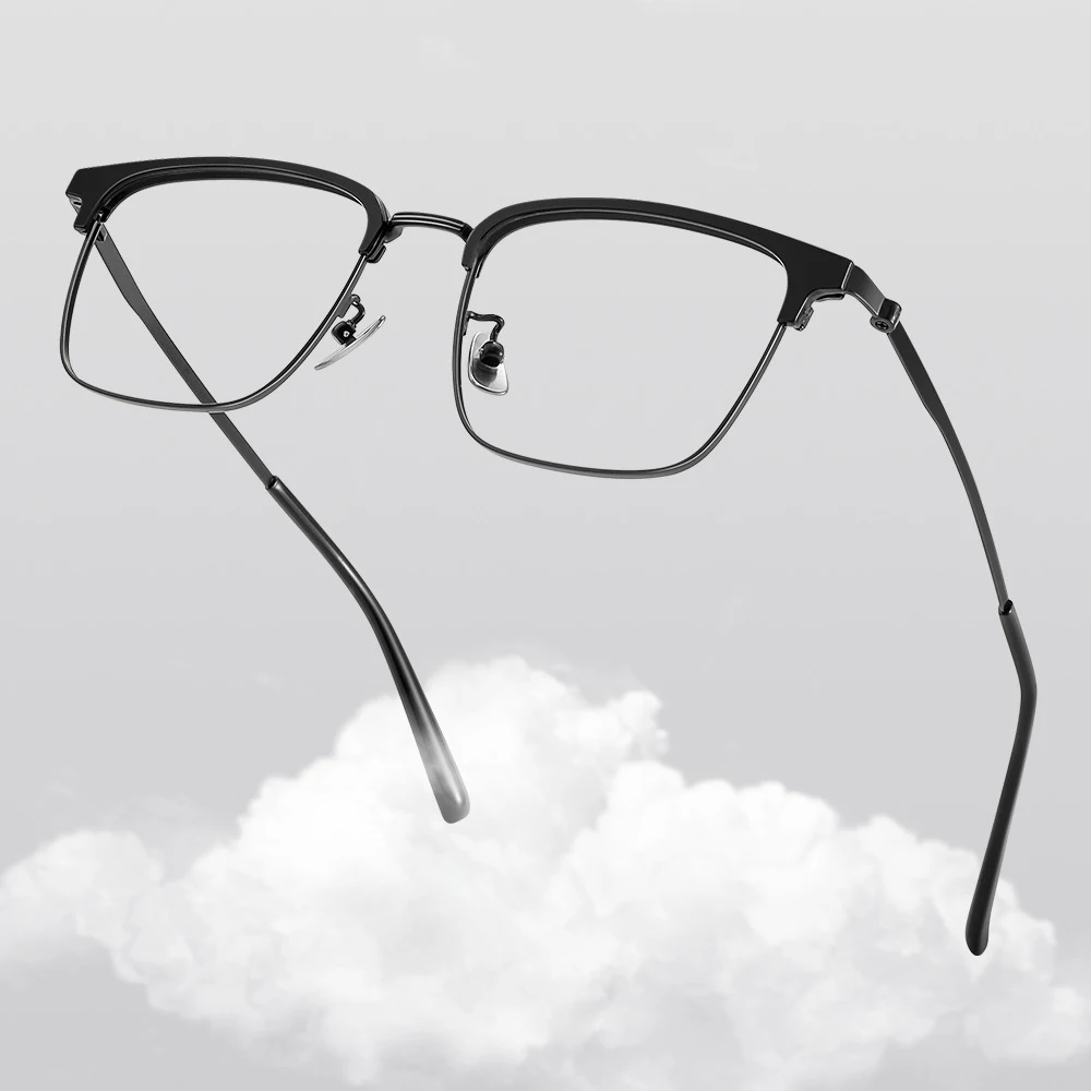 VIVIBEE Titanium 153mm Big Face Customized Prescription Glasses Hyperopia Anti Blue Light Eyewear Optical Myopia Eyeglasses