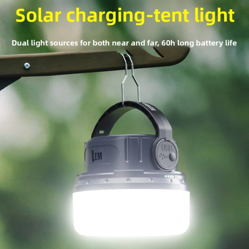 Long-Lasting Solar Camping Lantern - USB Rechargeable Portable Hanging Tent Ambient Light