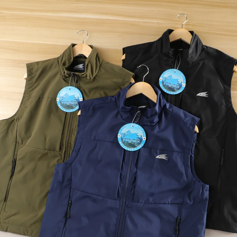 

Water-Resistant Breathable Men's Outdoor Leisure Sports Jaet New Autumn Faion Stand Collar Vest Coat Trendy Youth Ci Ca...