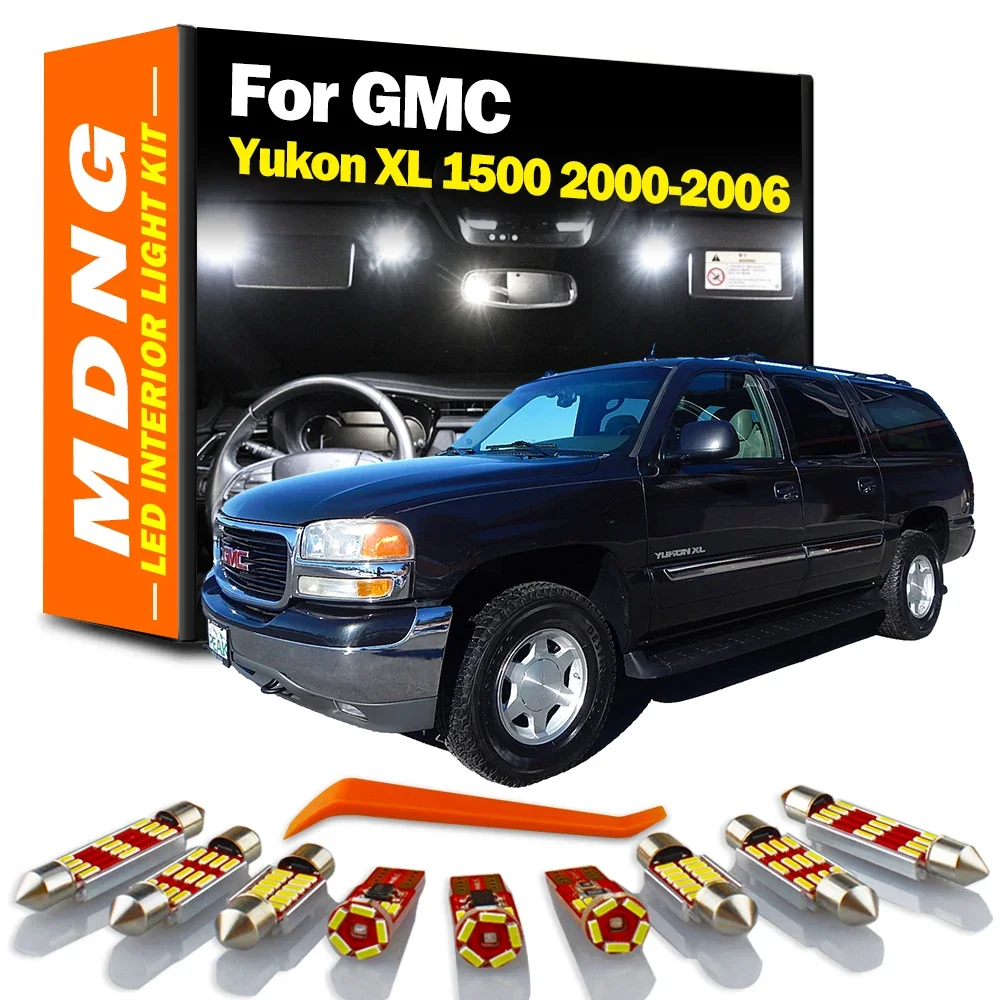 MDNG 10Pcs Canbus LED Interior Light Kit For GMC Yukon XL 1500 2000 2001 2002-2006 Map Dome License Plate Lamp Car Accessories