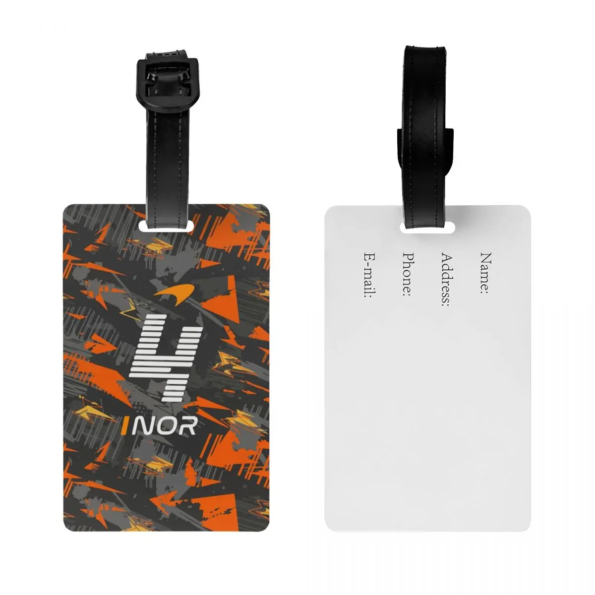 L-Lando Norris Luggage Tag Motorcycle Racing Travel Bag Suitcase Privacy Cover ID Label