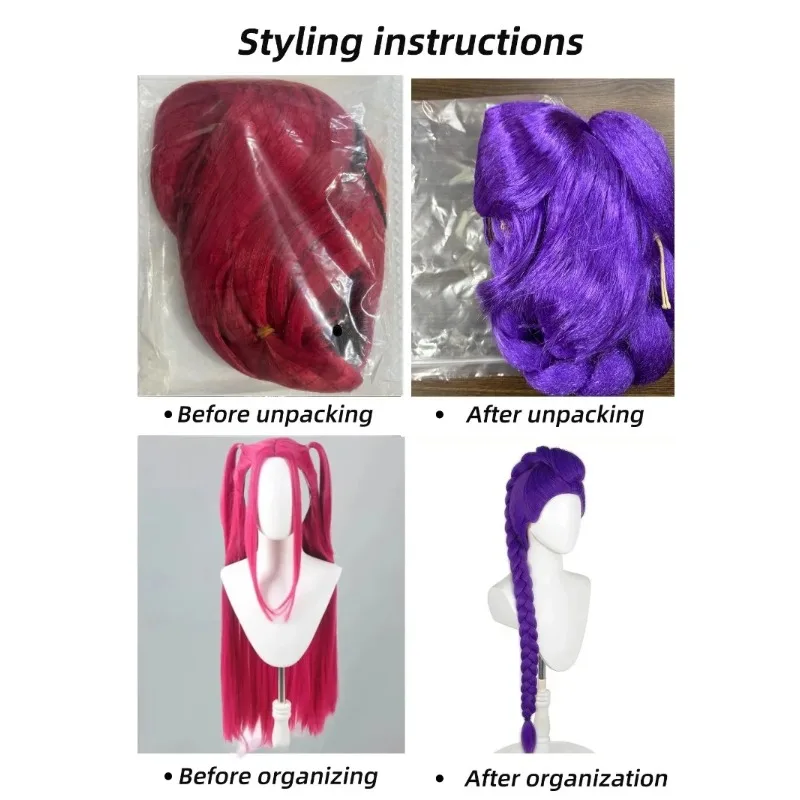 Peruka do cosplayu filmowego Kpop dla dzieci, dziewcząt, Mira Rumi Zoey Demon Hunters, fioletowo-czarno-czerwone długie włosy, rekwizyty do cosplayu na Halloween