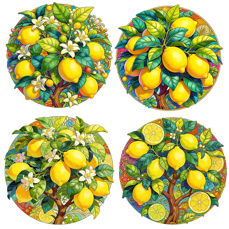 Three Ratels CEE183 Cartoon illustration style lemon tree wall stickers for home decoration