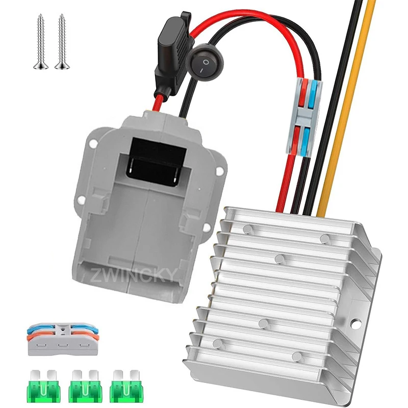 für Makita/Dewal/Milwaukee/Ryobi 18V Akku 20A 240W DC 18V zu DC 12V Step-Down-Konverter-Adapter mit Schalter und Sicherung DIY-Adapter – Detail 10