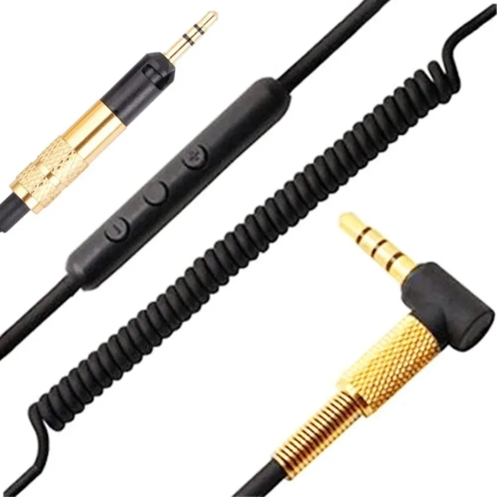 Cabo de extensão OFC para AKG K361 e K361BT, 6,35mm, mola enrolada, substituição auscultadores